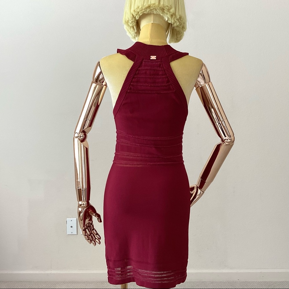 For Love & Lemons knitz Burgundy Halter Dress M - Picture 3 of 8
